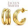 Jaclyn Smith Thick Tri Hoop Earrings In Gold Image-1