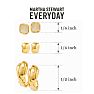 Martha Stewart Everyday Gold Hoop and Stud Earrings Set of 3 Image-2