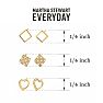 Martha Stewart Everyday Gold Stud Earrings Set of 3 Image-2