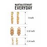 Martha Stewart Everyday Gold Pearl Hoop Earrings Set of 3 Image-2