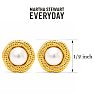 Martha Stewart Everyday Pearl Stud Earrings In Gold Image-2