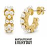 Martha Stewart Everyday Pearl Hoop Earrings In Gold Image-1