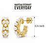 Martha Stewart Everyday Pearl Hoop Earrings In Gold Image-2