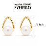 Martha Stewart Everyday Pearl Drop Earrings In Gold Image-2