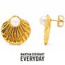 Martha Stewart Everyday Shell Pearl Stud Earrings In Gold Image-1