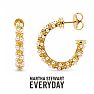 Martha Stewart Everyday Pearl and Crystal Hoop Earrings In Gold Image-1