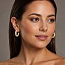 Martha Stewart Everyday Pearl and Crystal Hoop Earrings In Gold Image-4