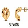Martha Stewart Everyday Ribbed Drop Earrings In Gold Image-1