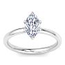 1 Carat Marquise Shape Lab Grown Diamond Ring In Sterling Silver, Solitaire Image-1