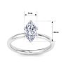 1 Carat Marquise Shape Lab Grown Diamond Ring In Sterling Silver, Solitaire Image-5
