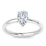 1 Carat Pear Shape Lab Grown Diamond Ring In Sterling Silver, Solitaire Image-1