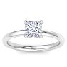 1 Carat Princess Cut Lab Grown Diamond Ring In Sterling Silver, Solitaire Image-1