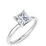 1 Carat Princess Cut Lab Grown Diamond Ring In Sterling Silver, Solitaire Image-2