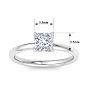 1 Carat Princess Cut Lab Grown Diamond Ring In Sterling Silver, Solitaire Image-5