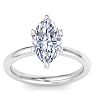2 Carat Marquise Shape Lab Grown Diamond Ring In Sterling Silver, Solitaire Image-1