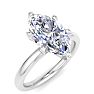 2 Carat Marquise Shape Lab Grown Diamond Ring In Sterling Silver, Solitaire Image-2