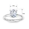 2 Carat Oval Shape Lab Grown Diamond Ring In Sterling Silver, Solitaire Image-5
