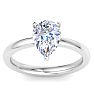 2 Carat Pear Shape Lab Grown Diamond Ring In Sterling Silver, Solitaire Image-1