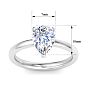 2 Carat Pear Shape Lab Grown Diamond Ring In Sterling Silver, Solitaire Image-5