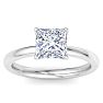 2 Carat Princess Cut Lab Grown Diamond Ring In Sterling Silver, Solitaire Image-1