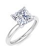 2 Carat Princess Cut Lab Grown Diamond Ring In Sterling Silver, Solitaire Image-2