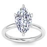 3 Carat Marquise Shape Lab Grown Diamond Ring In Sterling Silver, Solitaire Image-1