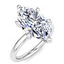 3 Carat Marquise Shape Lab Grown Diamond Ring In Sterling Silver, Solitaire Image-2
