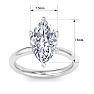 3 Carat Marquise Shape Lab Grown Diamond Ring In Sterling Silver, Solitaire Image-5