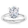 3 Carat Oval Shape Lab Grown Diamond Ring In Sterling Silver, Solitaire Image-1