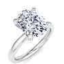 3 Carat Oval Shape Lab Grown Diamond Ring In Sterling Silver, Solitaire Image-2