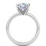 3 Carat Oval Shape Lab Grown Diamond Ring In Sterling Silver, Solitaire Image-3