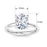 3 Carat Oval Shape Lab Grown Diamond Ring In Sterling Silver, Solitaire Image-5