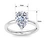 3 Carat Pear Shape Lab Grown Diamond Ring In Sterling Silver, Solitaire Image-5