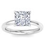 3 Carat Princess Cut Lab Grown Diamond Ring In Sterling Silver, Solitaire Image-1