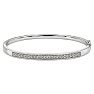 1/10 Carat Natural Diamond Bangle Bracelet In Sterling Silver Image-1