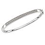1/10 Carat Natural Diamond Bangle Bracelet In Sterling Silver Image-2