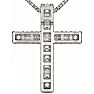 1/2 Carat Natural Diamond Cross Necklace In Sterling Silver, 18 Inches Image-3