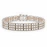1 Carat Three Row Diamond Bracelet In Platinum Overlay, 7 Inches Image-1