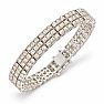 1 Carat Three Row Diamond Bracelet In Platinum Overlay, 7 Inches Image-4