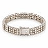 1 Carat Three Row Diamond Bracelet In Platinum Overlay, 7 Inches Image-6