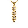 1/10 Carat Lab Grown Diamond Three Stone Necklace In 14K Yellow Gold Over Sterling Silver, 18 Inches Image-4