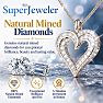 1.12 Carat Round and Baguette Diamond Heart Necklace In Sterling Silver, 18 Inches Image-2