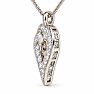 1.12 Carat Round and Baguette Diamond Heart Necklace In Sterling Silver, 18 Inches Image-7