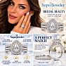 1 Carat Pear Shape Lab Grown Diamond Halo Bridal Set In Sterling Silver Image-2