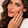1 Carat Pear Shape Lab Grown Diamond Halo Bridal Set In Sterling Silver Image-6