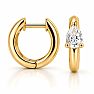 1/3 Carat Lab Grown Diamond Petite Hoop Earrings In 14K Yellow Gold Over Sterling Silver Image-5