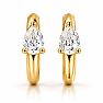 1/3 Carat Lab Grown Diamond Petite Hoop Earrings In 14K Yellow Gold Over Sterling Silver Image-7