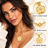 Estate Jewelry 1/3 Carat Natural Diamond Flower Pendant In 14K Yellow Gold With Free Chain Image-3