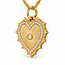 Estate Jewelry 1/3 Carat Natural Diamond Heart Pendant In 14K Yellow Gold With Free Chain Image-3