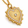 Estate Jewelry 1/3 Carat Natural Diamond Heart Pendant In 14K Yellow Gold With Free Chain Image-4